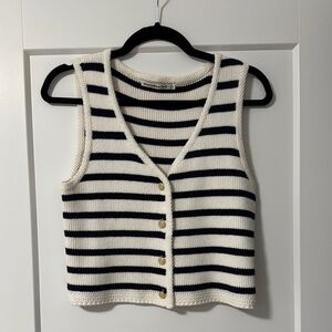 Abercrombie & Fitch Black and White Striped Tank Top